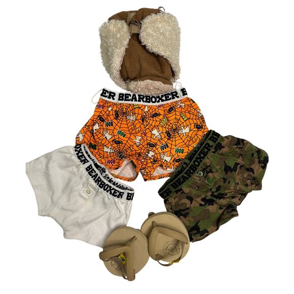 BUILD A BEAR Workshop Outfit Accessories - 5 Piece - Sandals/Boxers/Winter Hat - Picture 1 of 4